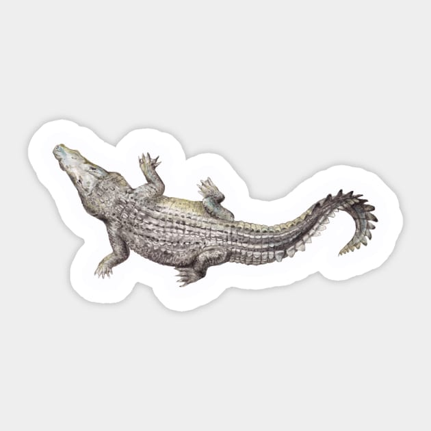 Watercolor Crocodile Sticker by wanderinglaur